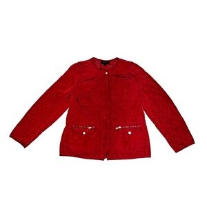 Talbots Red Quilted Utility Barn Jacket Sz L